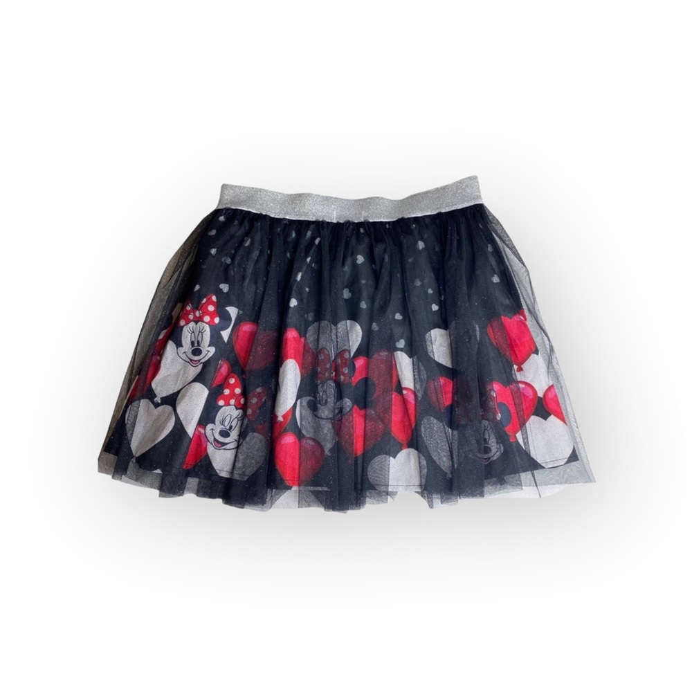 Disney ㋛ Minnie Mouse Print Layered Tulle Skort Skirt ㋛ Black Red ㋛ 14 16 S M ㋛ - Picture 1 of 16